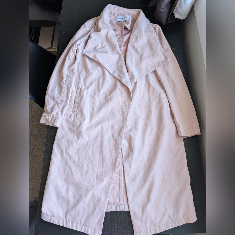 Cupcakes and Cashmere Pink Faux Suede Trench Coat